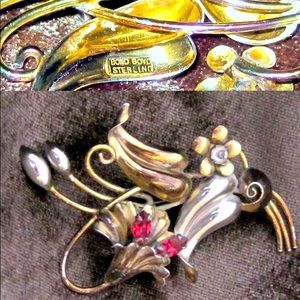 Antique Bond Boyd Sterling Silver Brooch Pin RARE